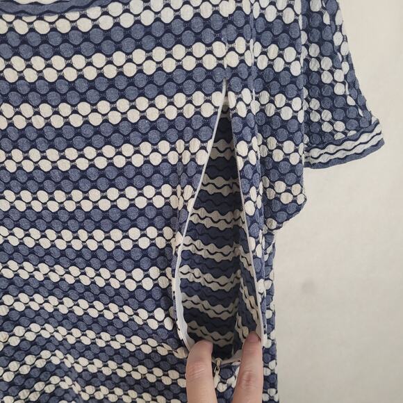 Happy Mum grey polka-dot print breast feeding zip front top Size Med Maternity - Picture 5 of 7